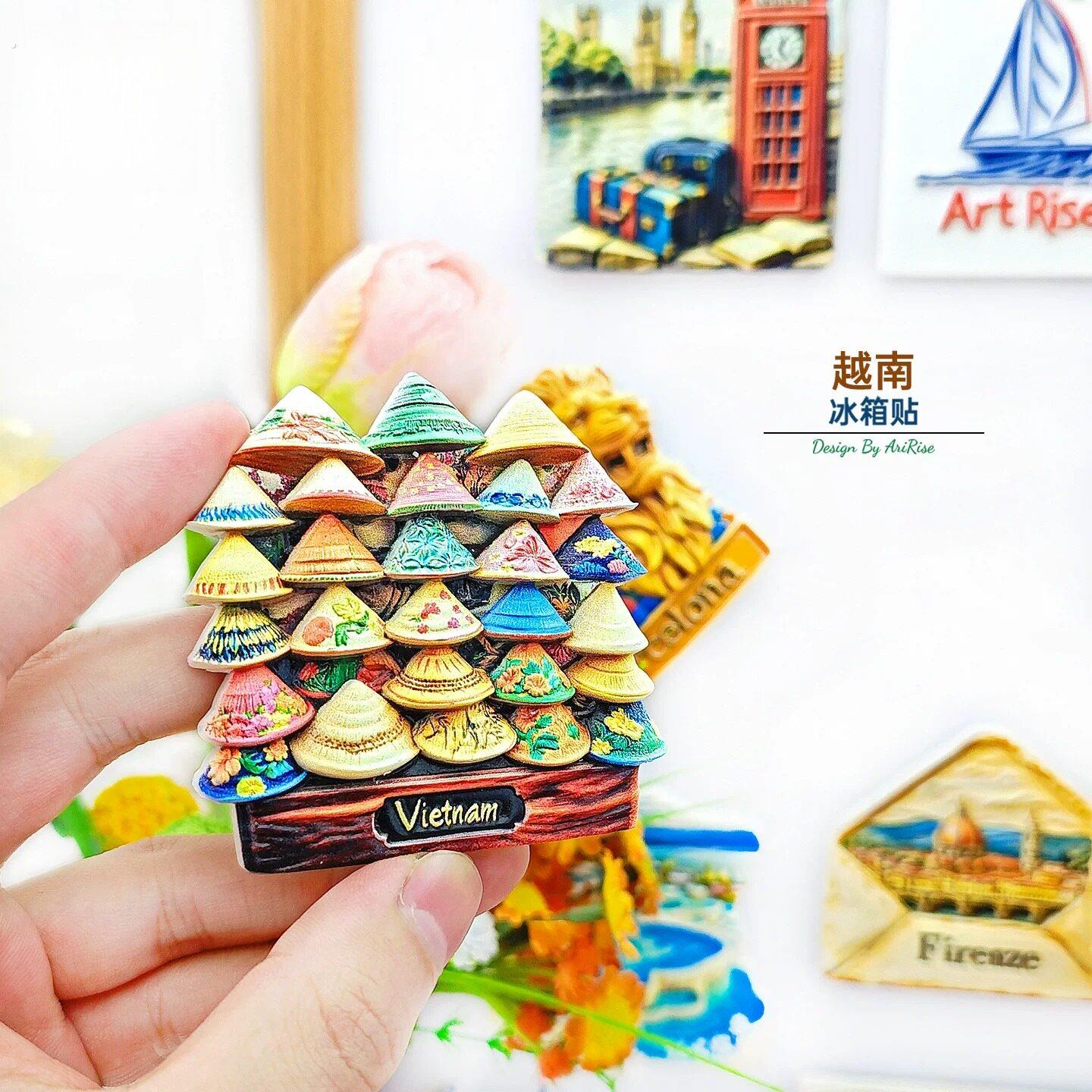 越南旅游纪念品特色斗笠冰箱贴立体磁性贴伴手礼礼物小众家居装饰