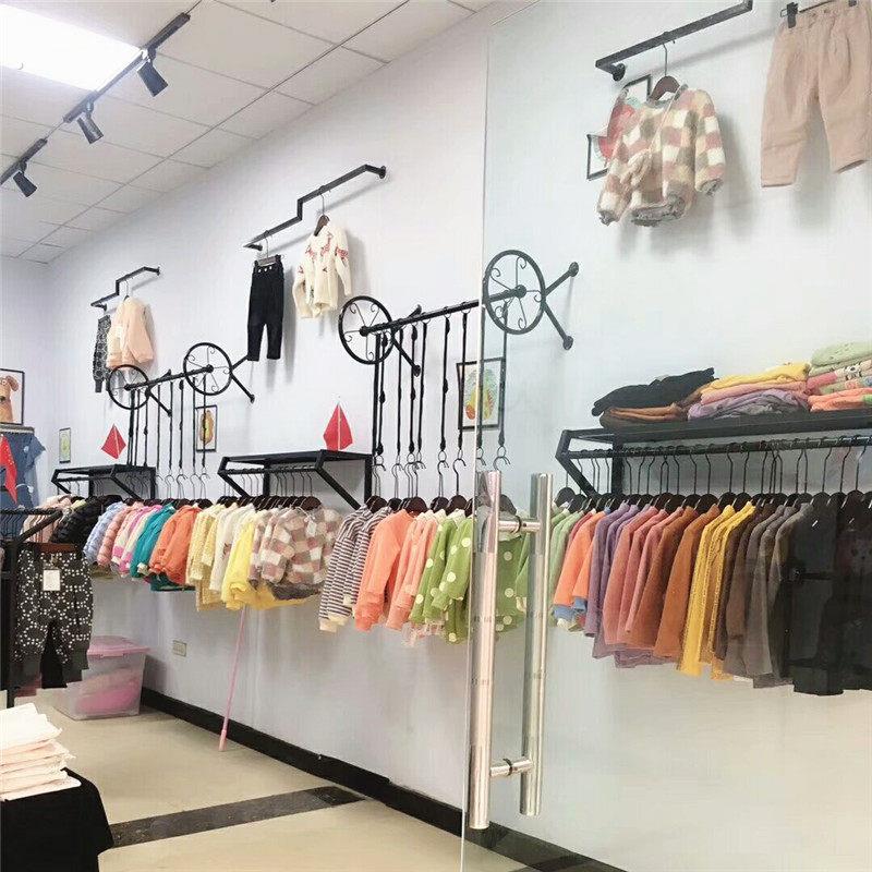 铁艺服装店展示架上墙壁挂式衣服架子侧挂女装童装店墙面装饰货架