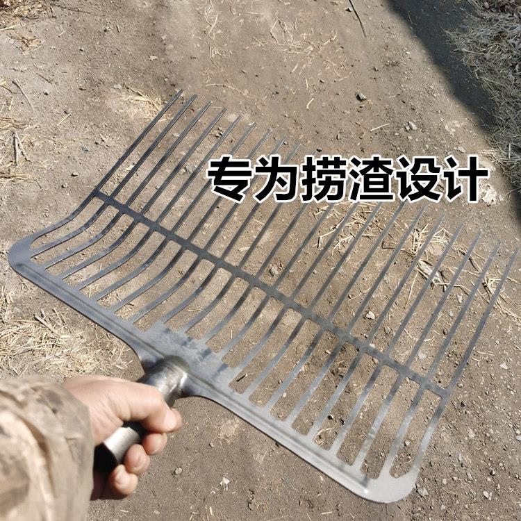 水田捞草沫叉子农具农用搂草耙子捞草沫子神器锰钢一体密齿铁扒子