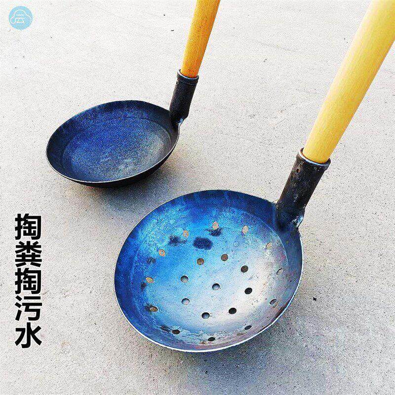 捞粪勺不锈钢粪掏勺粪勺长柄下水道清掏工具挖泥漏勺工具专业清淤