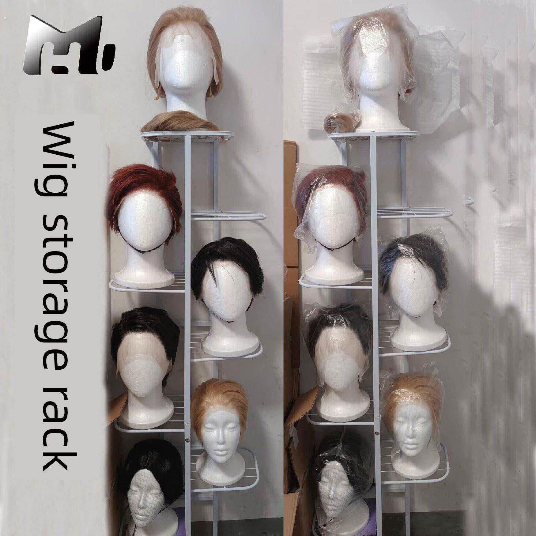 假发存储神器二维头饰大胆的小公寓角落存储架存储架头部模具展示