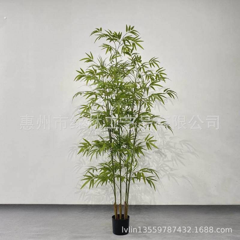 仿真竹竹子室内屏风盆景细水毛竹绿植客厅装饰竹叶植物造景假拆装