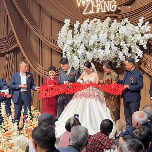 【有趣的婚礼环节】婚礼剪彩专用长条喜字结婚背景装饰连体喜字贴