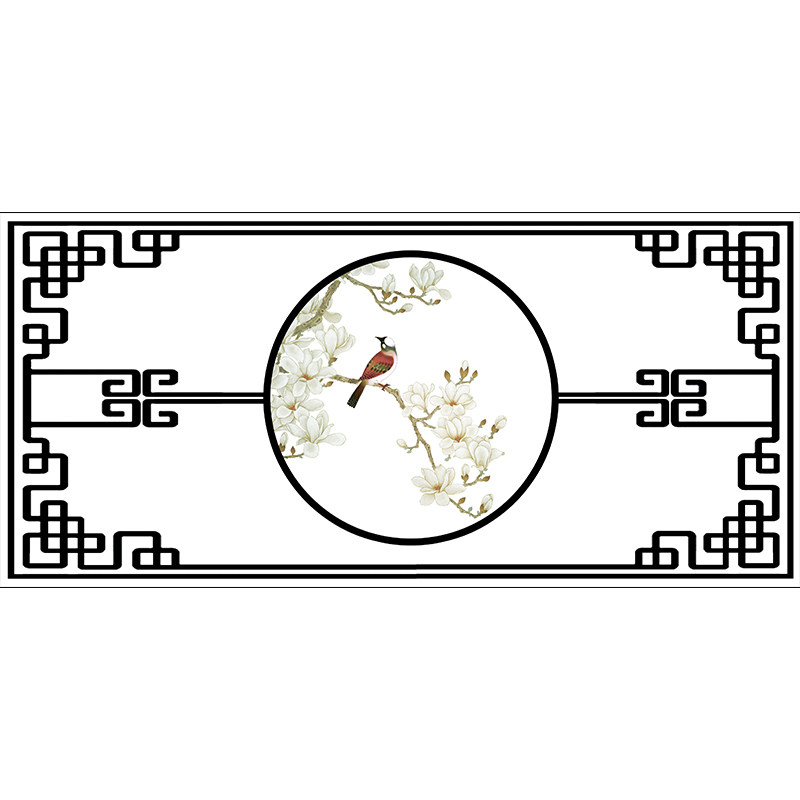 中式吊顶艺术玻璃走廊过道客厅玄关天花装饰亚克力透光板造型订制