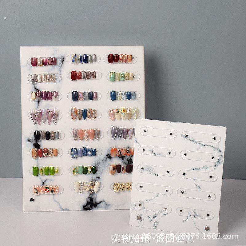 美甲色板展示板美甲压克力展示板色板磁吸作品样板大理石纹美甲卡