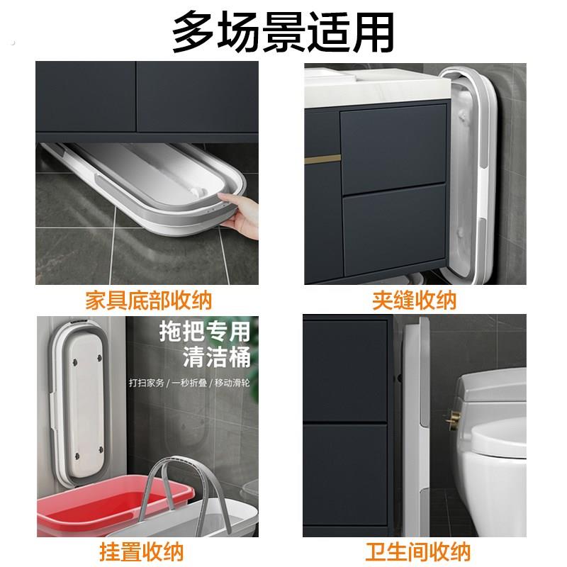 可折叠拖把桶长方形洗拖布桶涮墩布平板拖把盆大号拖地桶加厚水桶