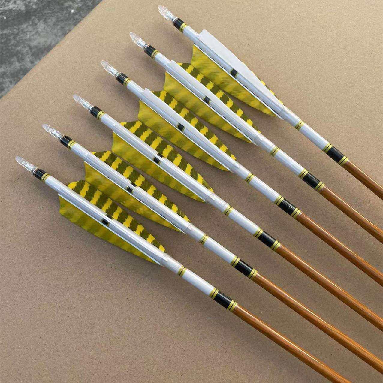 木纹条纹防打钉真羽碳箭 弓箭箭支射击