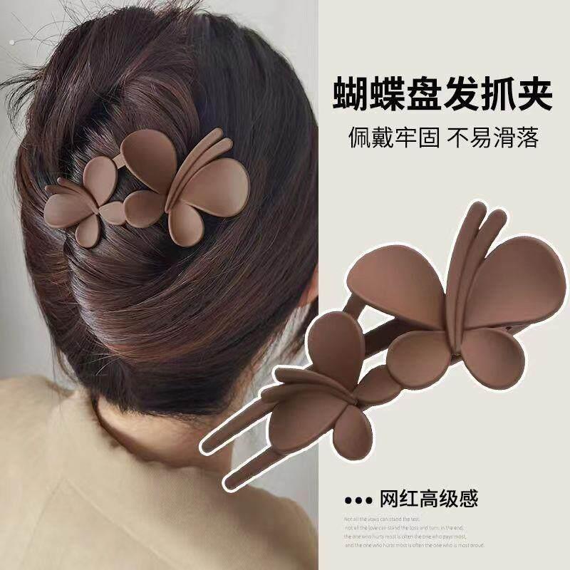 中短发过渡期神器半扎发夹女后脑勺横夹鸭嘴夹发夹盘发夹子头饰女