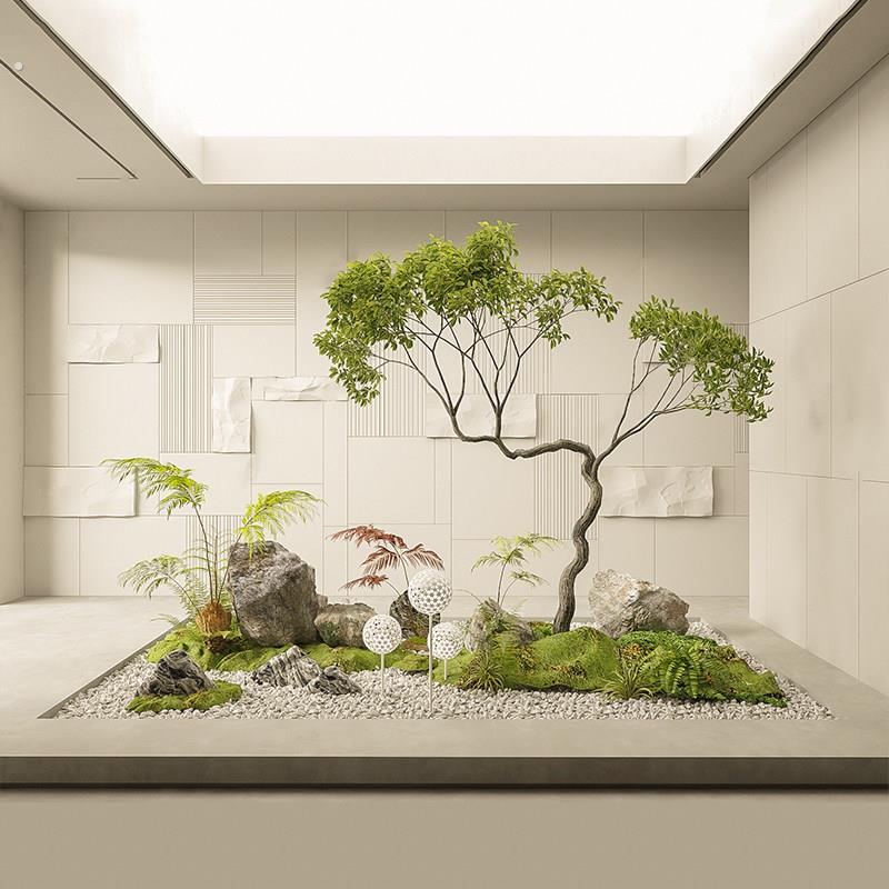 室内大型彷真绿色植物景观造景假树商场橱窗彷生植物盆栽装饰场景