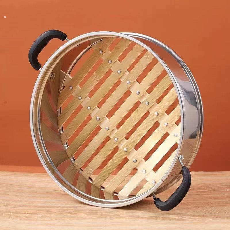 馏馍篦子不锈钢家用电锅蒸笼炒锅蒸锅电热锅竹制蒸屉蒸格笼屉加高