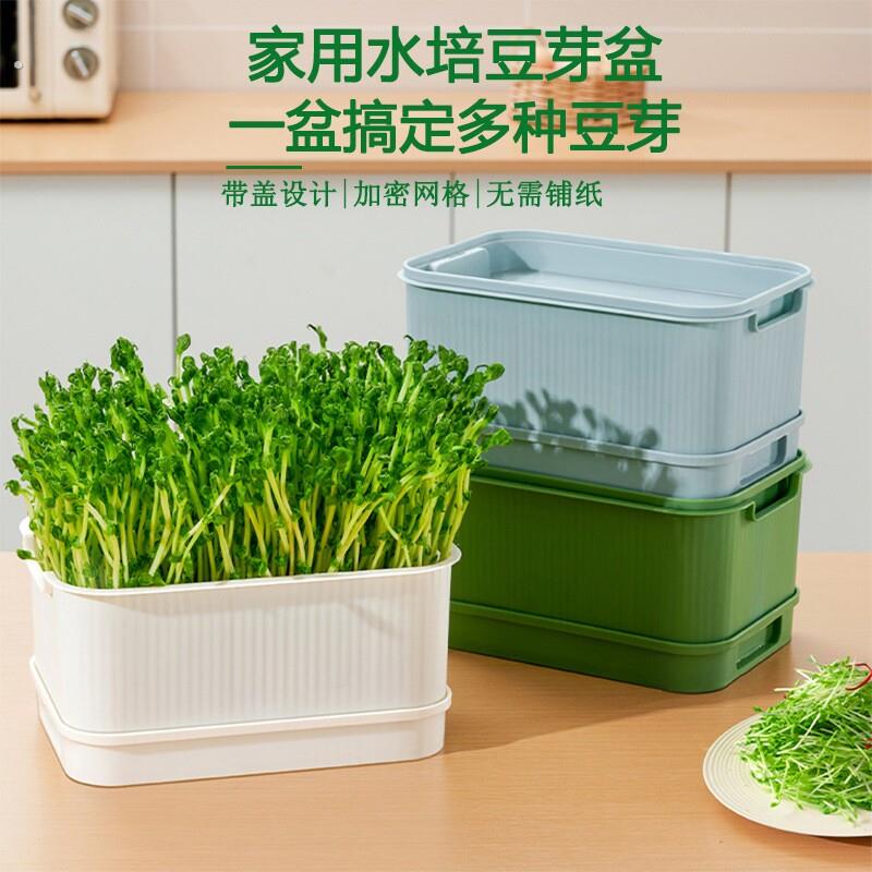 育苗盘豆芽发芽盆家用换水豆芽发芽机塑料加厚阳台种菜盆育苗盆子