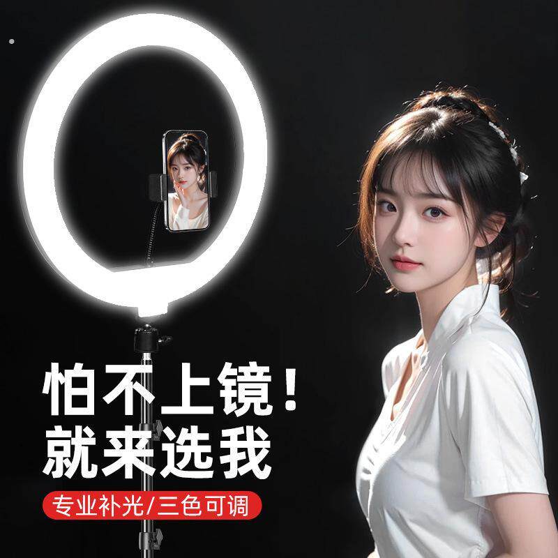 美颜补光灯电脑直播桌面网红手机美光灯抖音自拍灯便携夹式