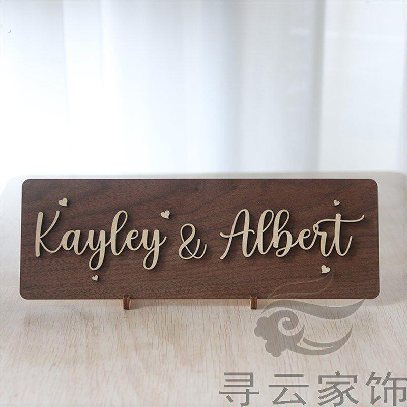 定制木质字母名字牌英文立体字母婚礼签到台摆件婚庆布置摄影拍照