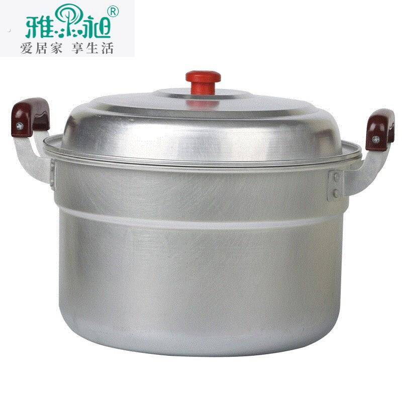。圆底铝制超大容量蒸锅特大平底传统特厚大号平底锅铝锅加厚家用