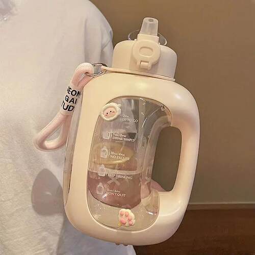 大容量水杯男女生新款2024健身运动水壶吨桶吨耐高温吸管杯子夏天