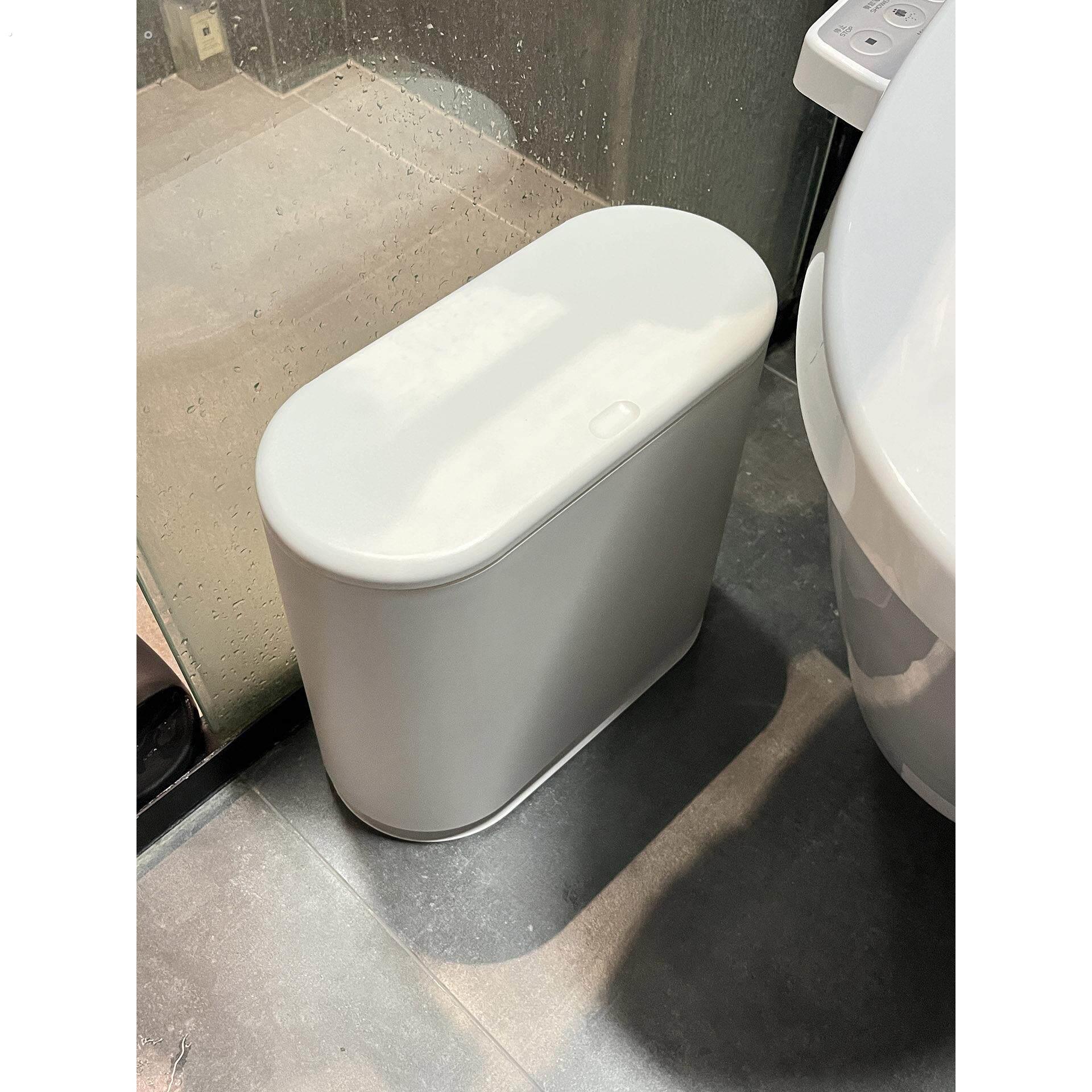 日式卫生间垃圾桶厕所家用2025新款客厅轻奢高档马桶窄缝专用带盖