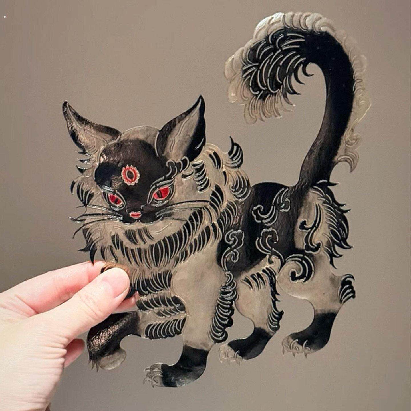 皮影新年装饰画传统非遗文化手工制作新中式挂画创意玄关桌面摆件