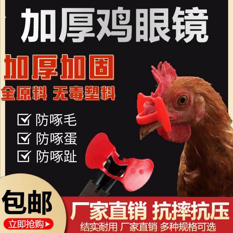 鸡用眼镜无栓双梁免打孔防啄防公鸡饲料防打架降低专用提高成活率