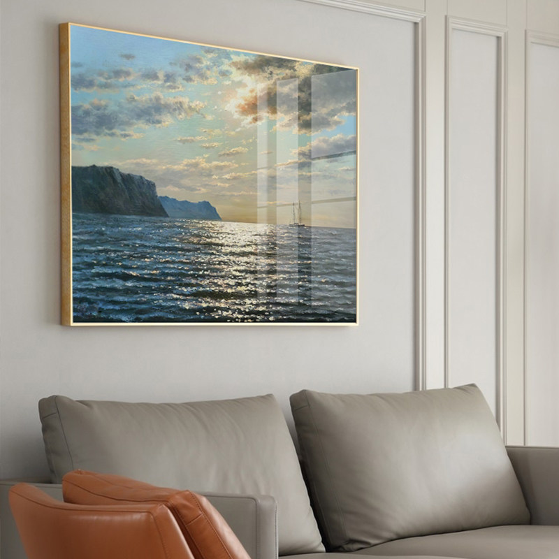 海滩海岸边风景大海景装饰画客厅餐厅卧室床头背景画沙滩热带挂画