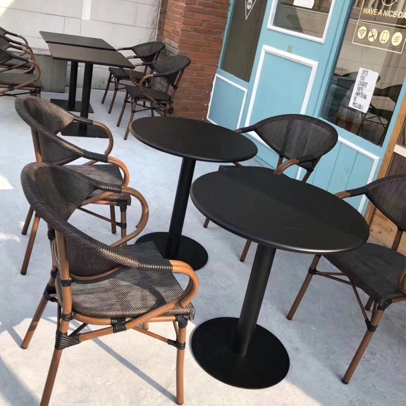 北欧户外阳台休闲桌椅藤椅奶茶店咖啡厅花园庭院套装组合餐饮桌椅