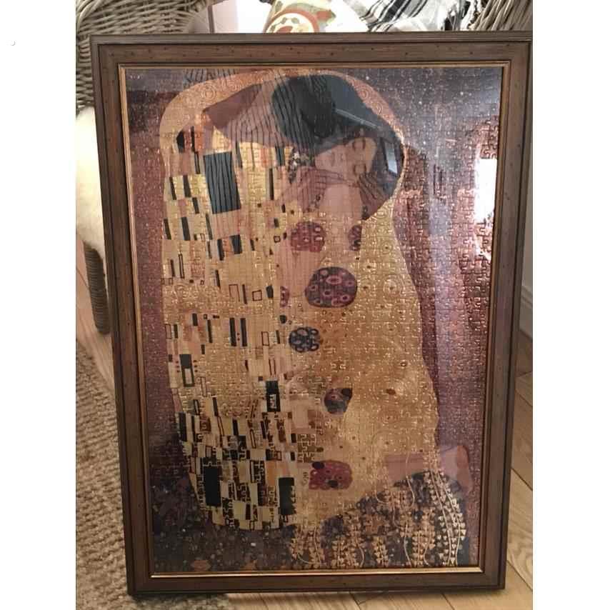 拼图框1000片实木画 画框定制覆古相框装饰画 画框300500片做旧挂