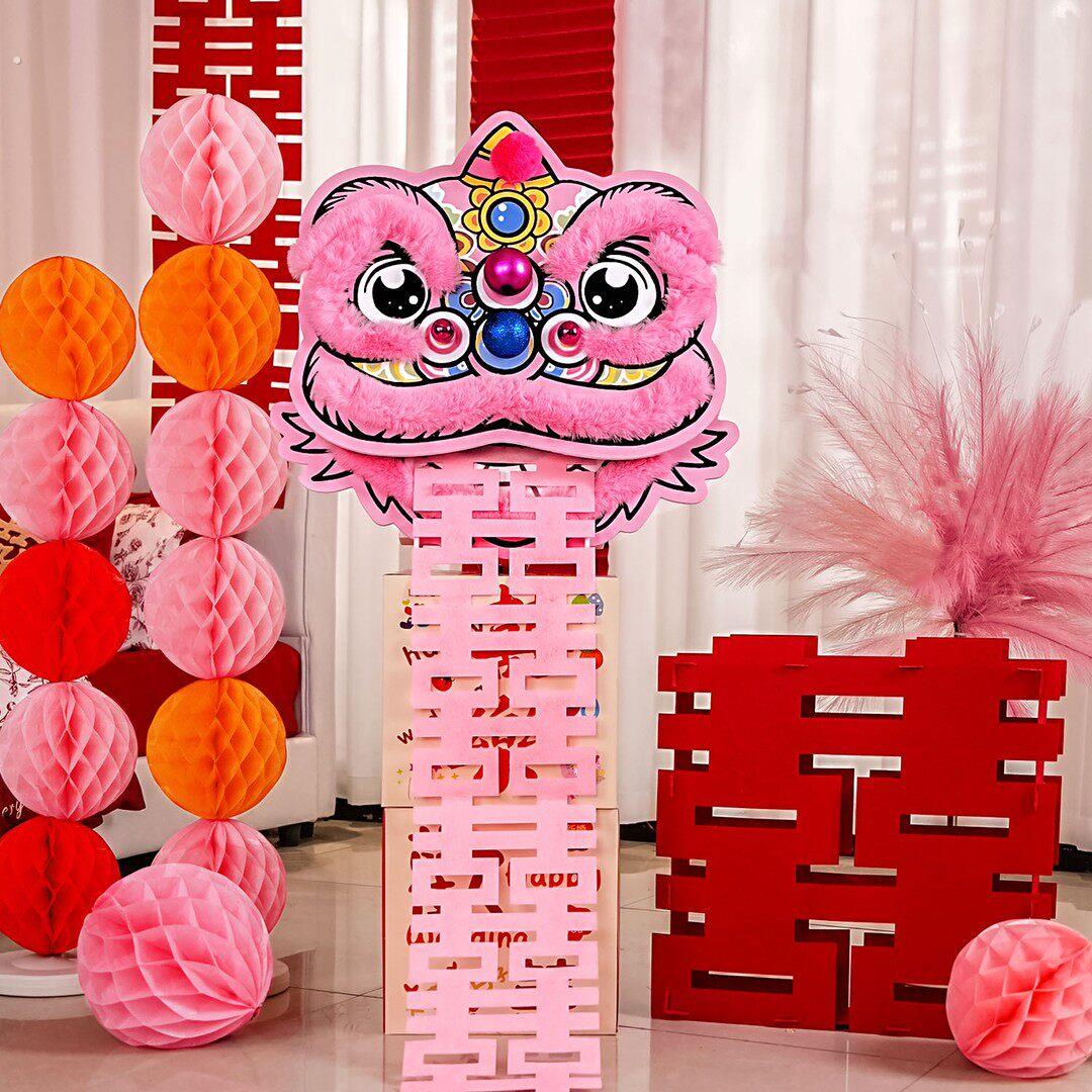结婚装饰醒狮婚房布置套装订婚晨袍装饰道具婚房装扮创意摆件