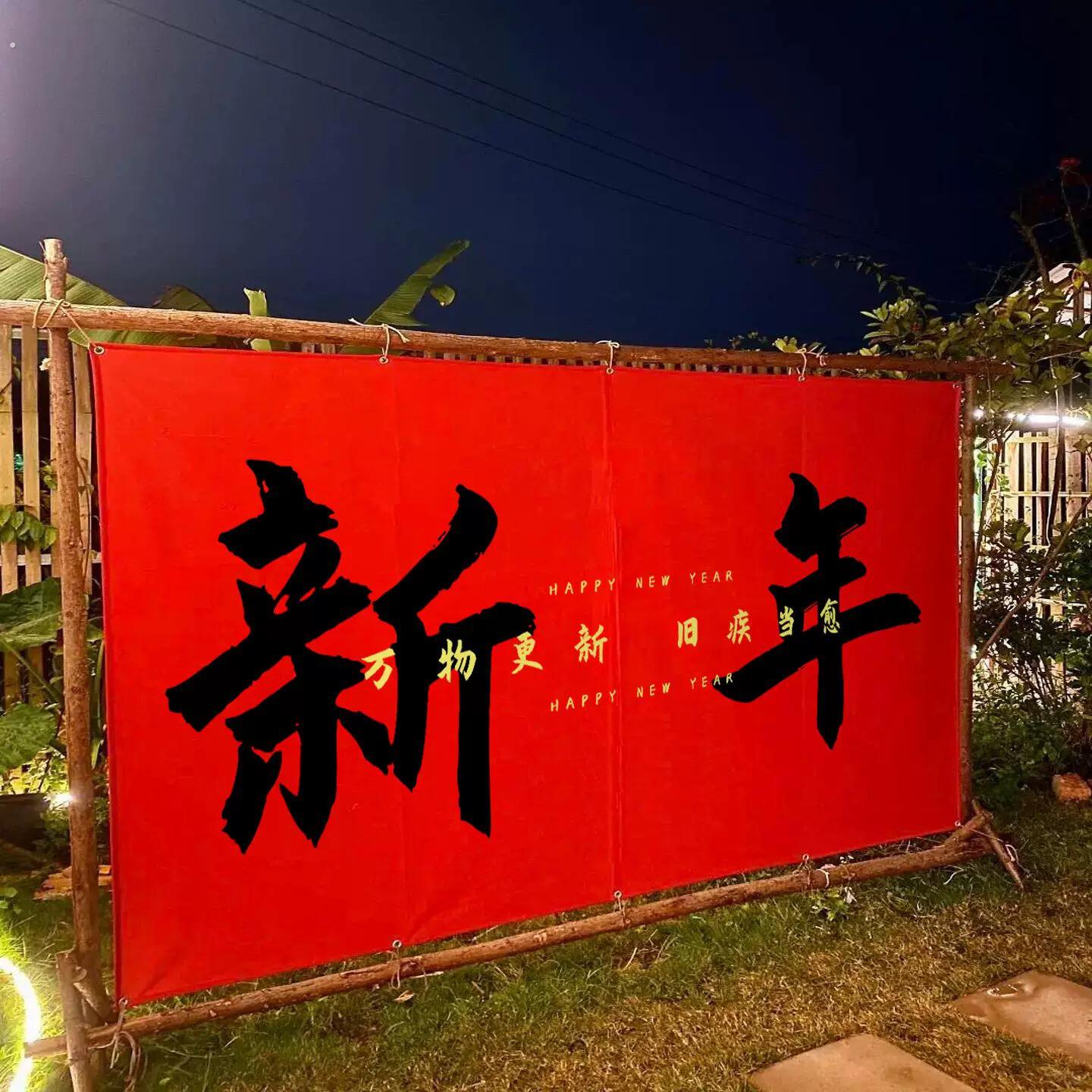 你得发个大财挂布春节装饰喜庆氛围布置网红打卡红色背景墙布
