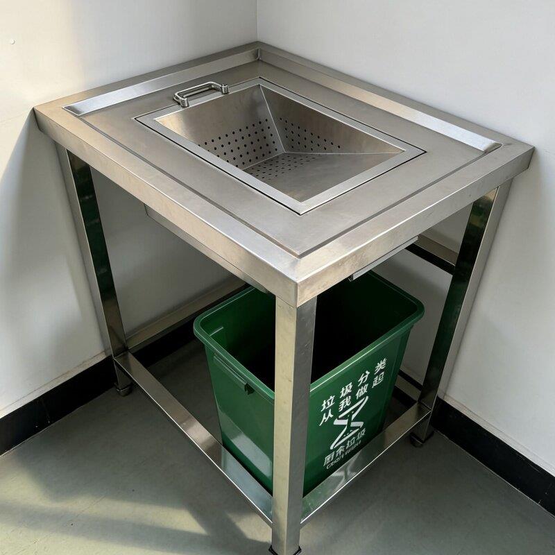 厨房泔水干湿分离收残台泔水收集滤渣分离器厨余垃圾收集台过滤台