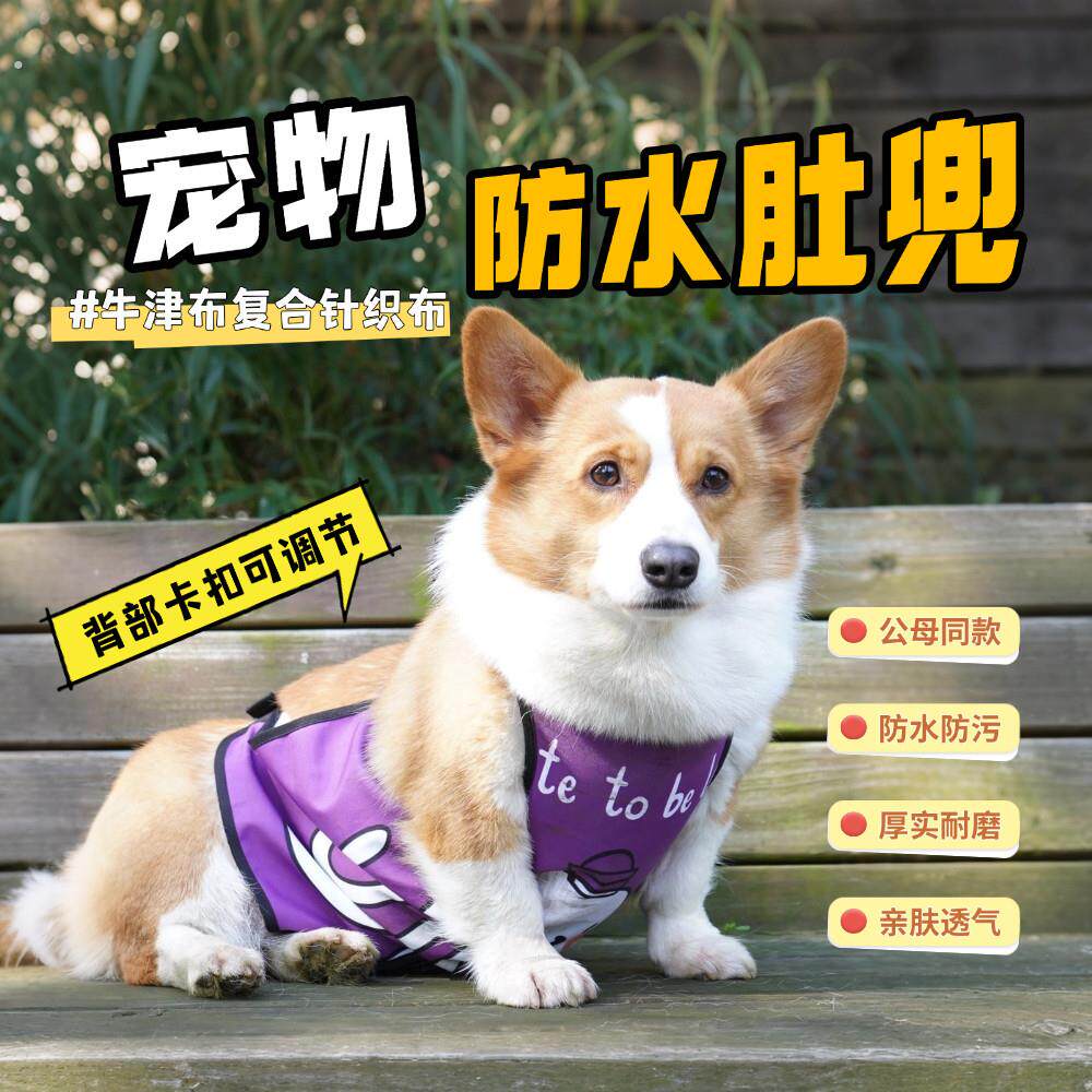 狗狗肚兜防水柯基肚兜防脏可爱宠物围兜护肚子宠物柯基犬衣服
