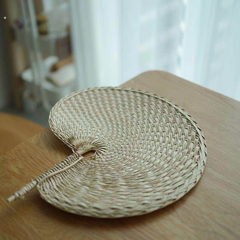 夏季小物日式纳凉蒲扇手工编粽叶扇子夏季复古手摇扇