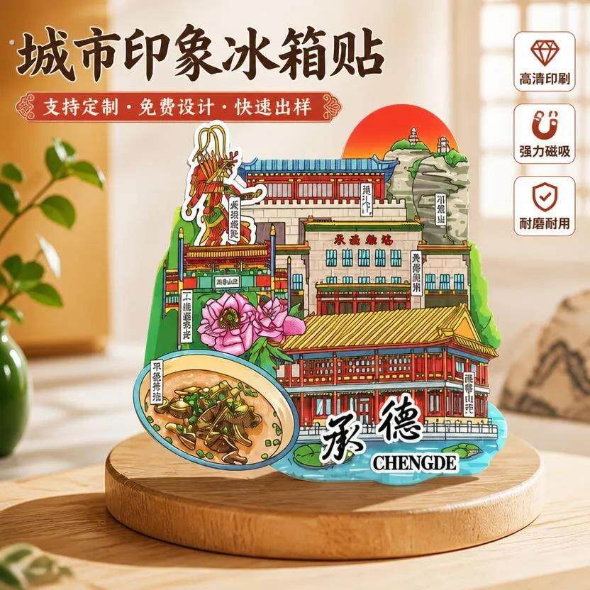 河北省木质冰箱贴旅游文创景点景区工艺品秦皇岛石家庄创意