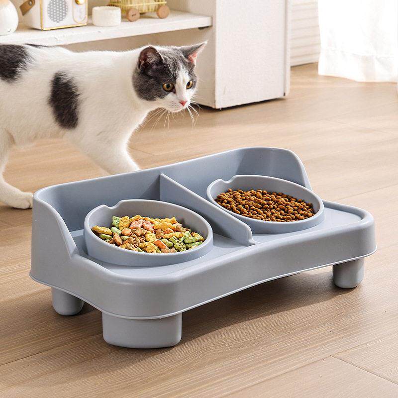 猫碗猫食盆宠物水碗饭盆狗碗喝水一体防打翻双碗自动喂食器吃饭