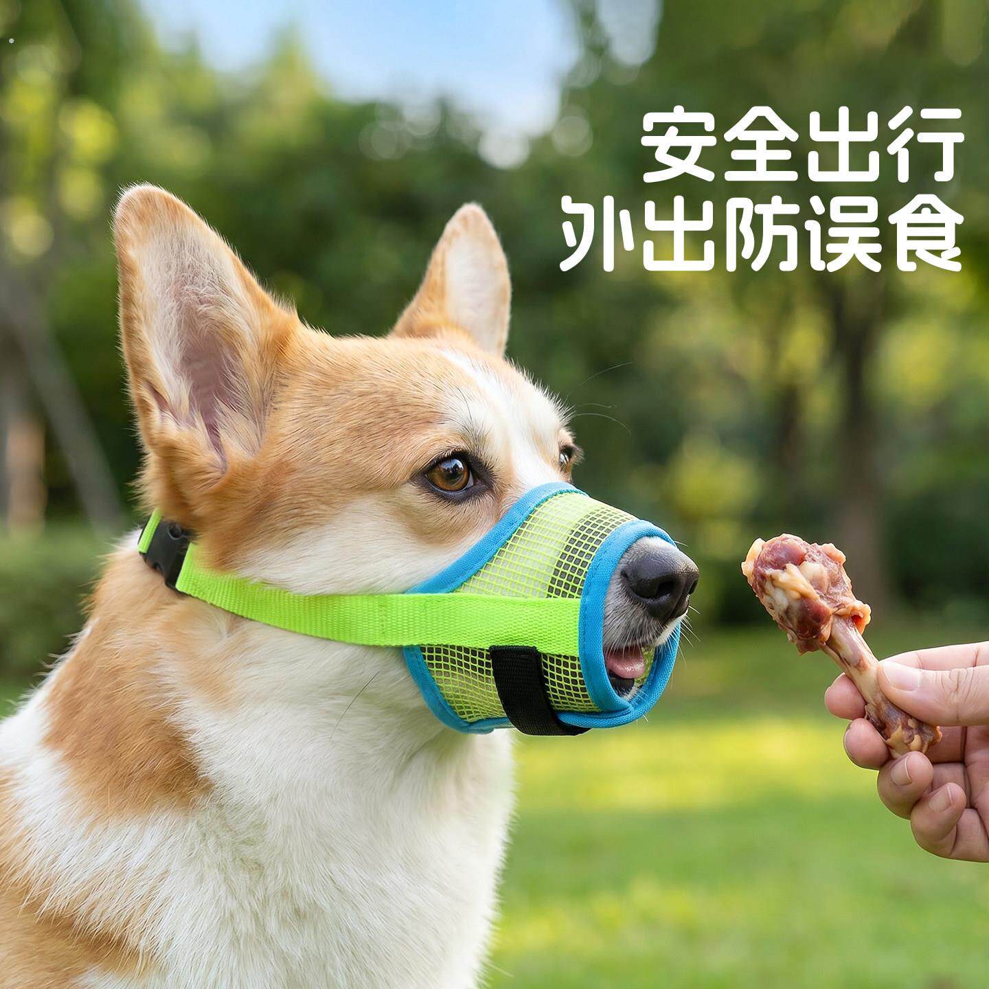 宠物狗狗透气嘴套防乱吃防咬防叫可喝水柯基犬口罩狗用防叫咬口罩