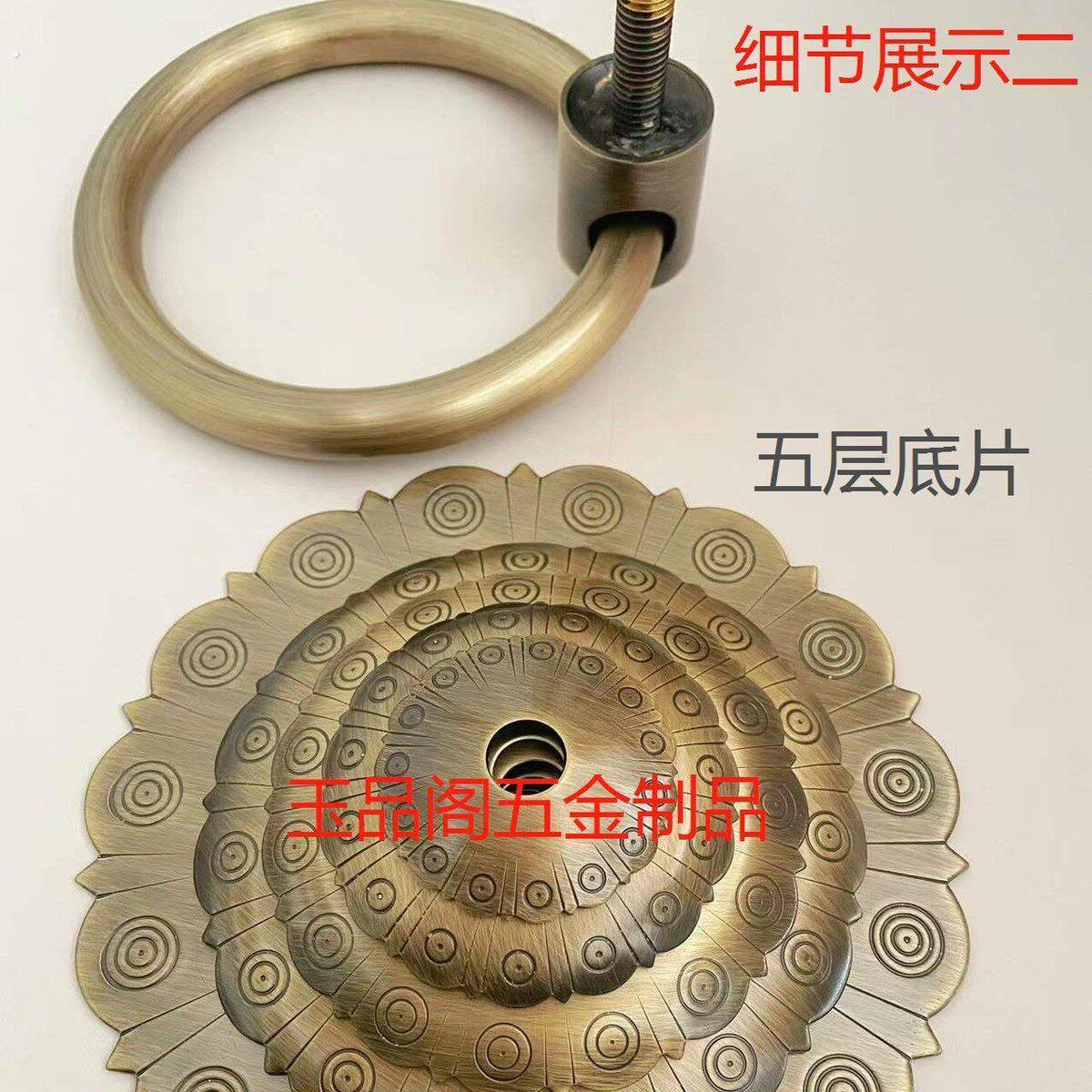 中式新中式古典大门铜环实木大门别墅大门铜拉手