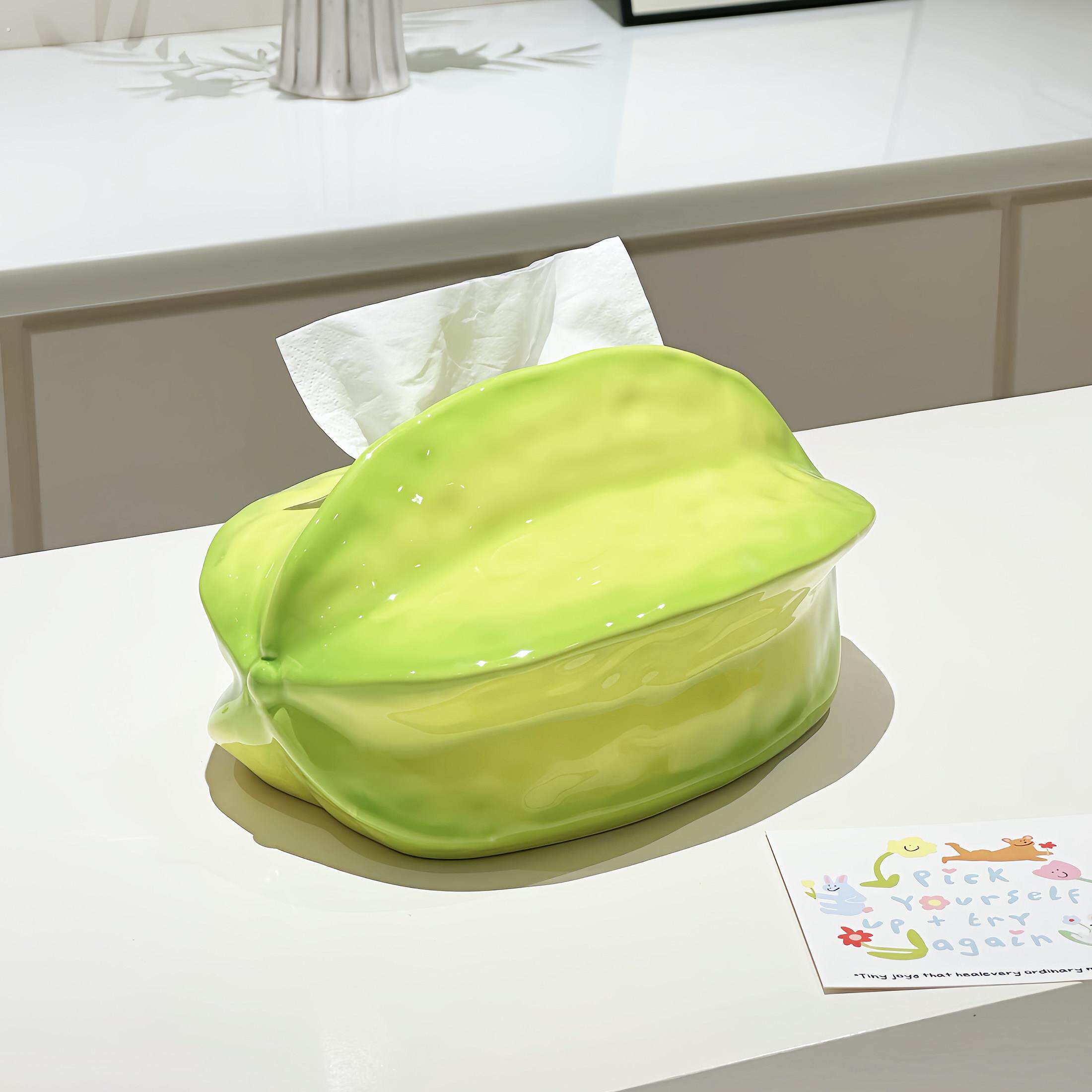 杨桃纸巾盒客厅可爱摆件家居装饰高级感卫生纸盒子桌面餐巾纸收纳