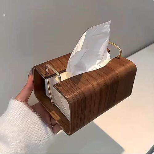 黑胡桃木纸巾盒卫生纸盒创意复古抽取式卫生纸盒客厅轻奢纸盒实木