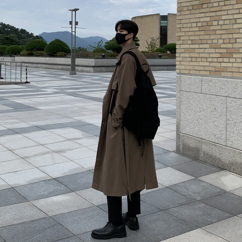设计高级感克苏鲁薄款风衣外套男士春秋季中长款休闲翻领战壕大衣