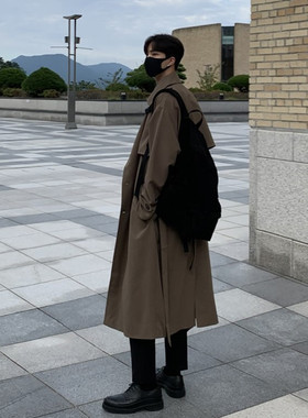 设计高级感克苏鲁薄款风衣外套男士春秋季中长款休闲翻领战壕大衣