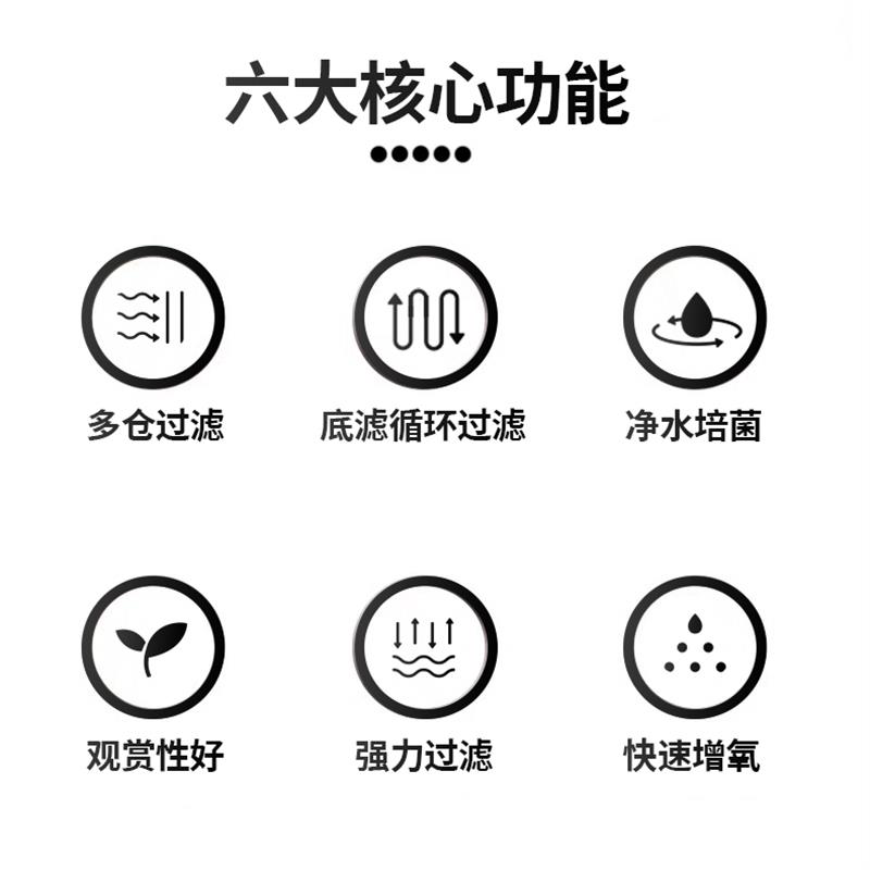 鱼缸过滤制氧一体机挂壁式过滤器循环系统水泵抽水过滤鱼缸过滤器