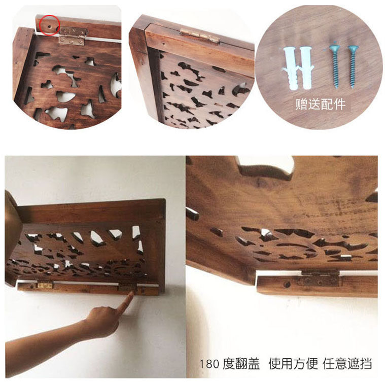 特花开富贵实木雕刻手工彩绘电表箱装饰画餐厅配电箱装饰盒遮挡箱