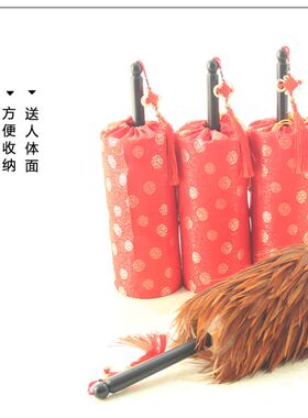 吴氏掸坊 鸡毛掸子家用车用小号贡掸工艺品乌木把 除尘掸可定制