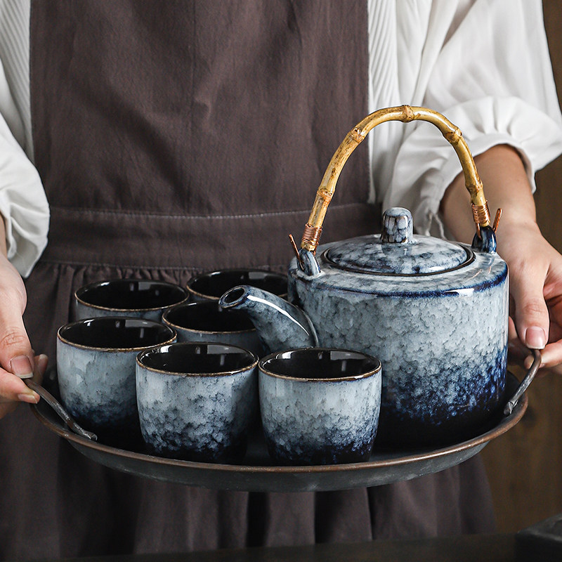 水杯家用套装客厅陶瓷水杯杯子水具整套茶壶泡茶茶杯茶具带托盘