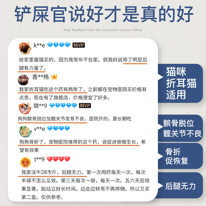 杜力德狗狗关节软骨症泰迪金毛犬用关节宝猫咪折耳猫关节修护用X2