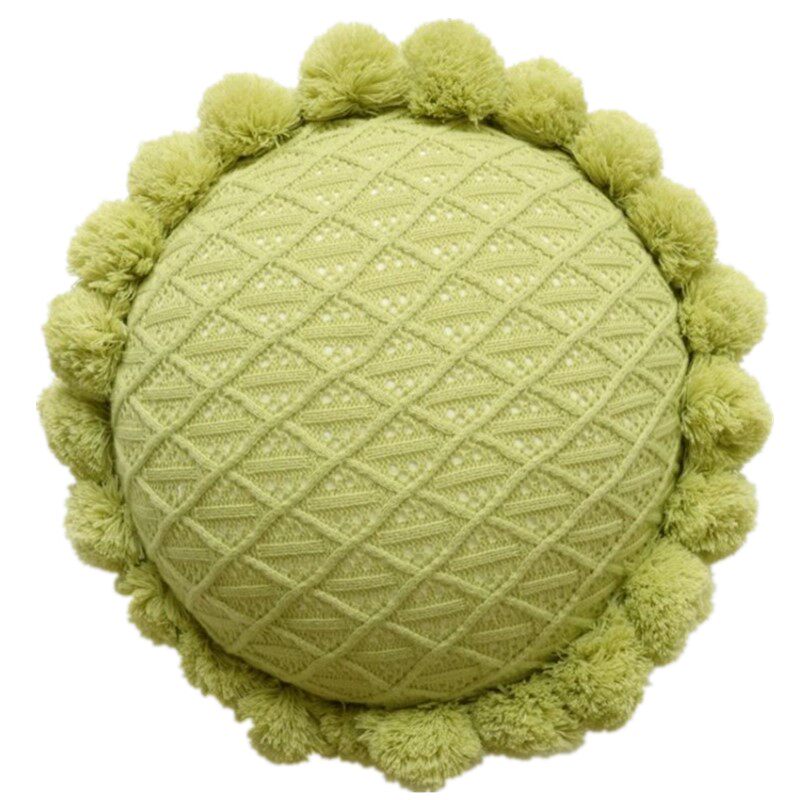 网红北欧毛线球针织方抱枕蒲团办公客厅沙发靠垫民宿装饰枕头垫子