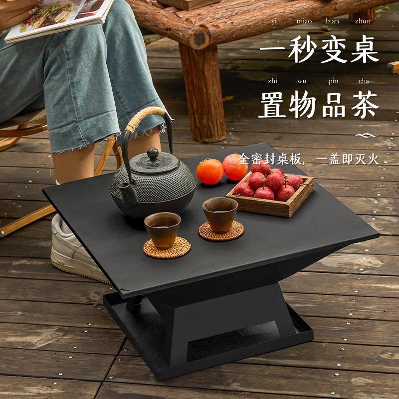 户外取暖碳炉烤火盆别墅家用冬天炭炉烤火炉铸铁露营烤肉炉篝火