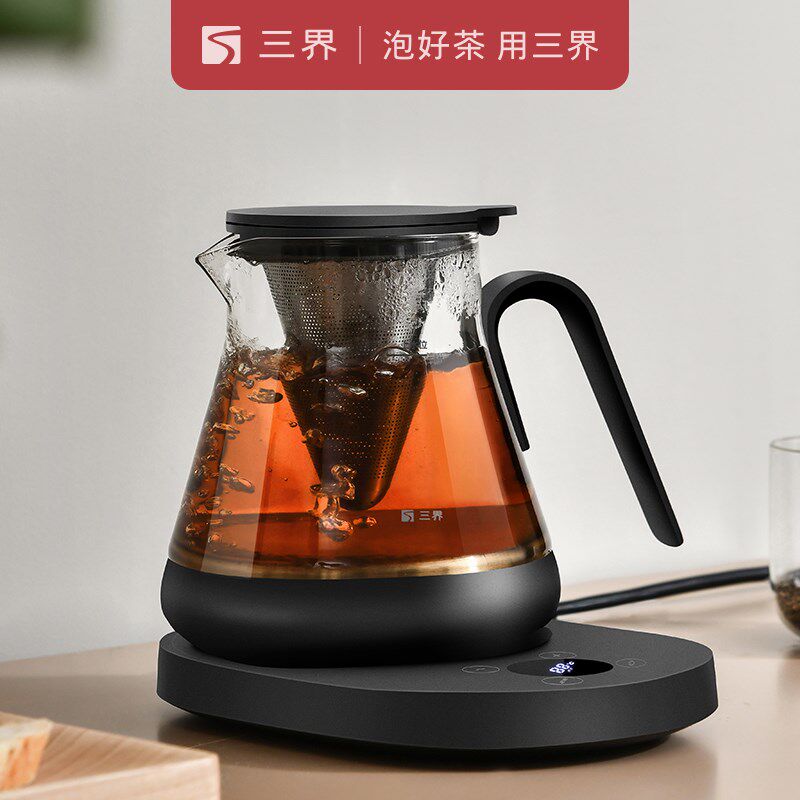 三界茶具C1煮茶器茶水分离玻璃烧水壶电茶炉家用办公电热壶套装