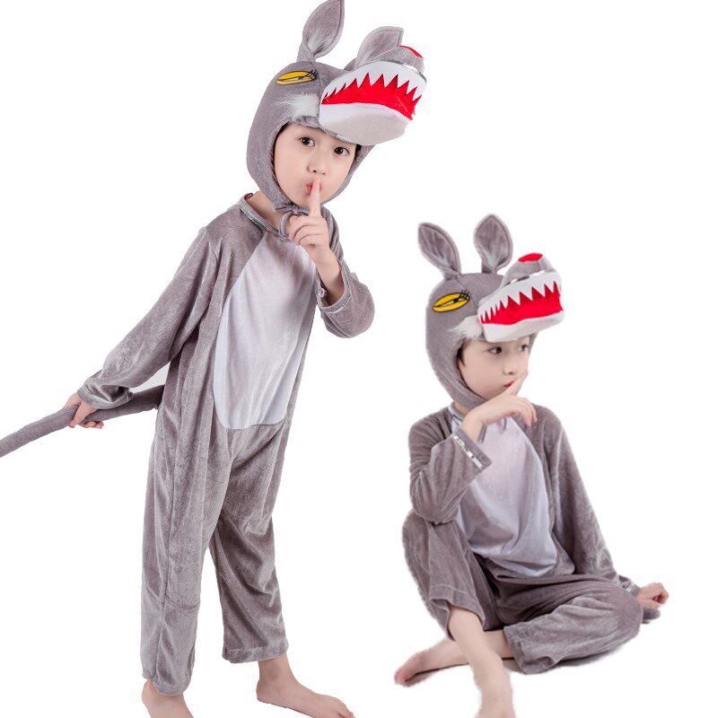 三只小猪演出服儿童舞台剧道具幼儿园小动物服装角色扮演大灰狼秋