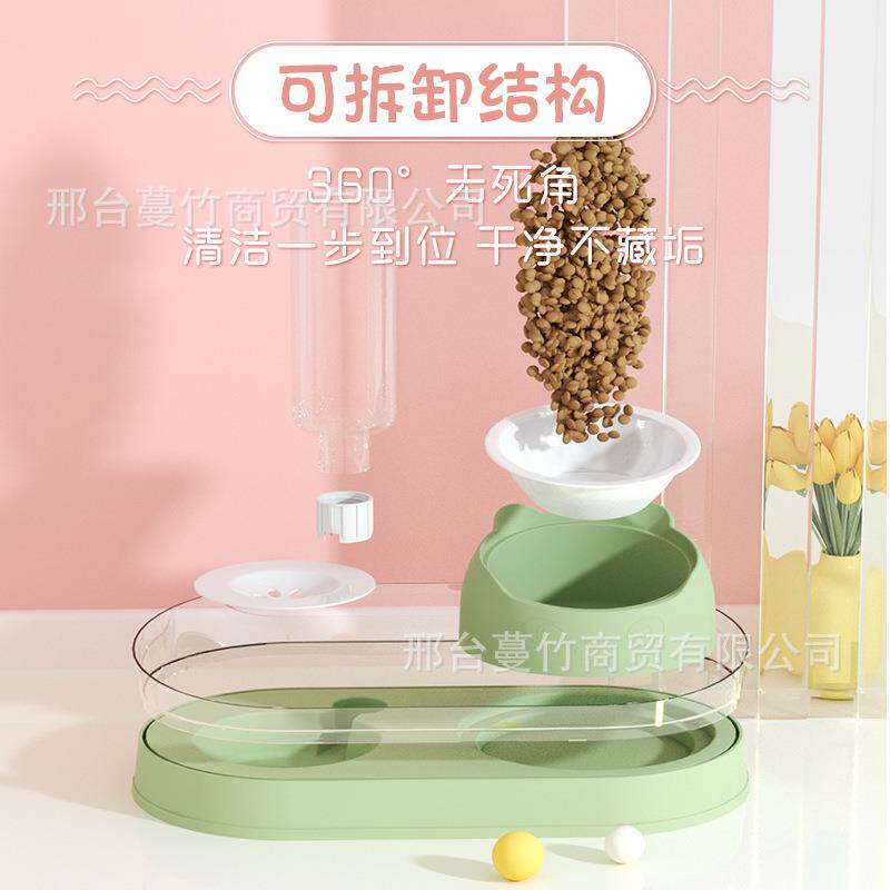 猫咪饭碗猫碗陶瓷黑色喝水碗用双碗自动饮水狗碗狗盆食盆泰迪饭盆