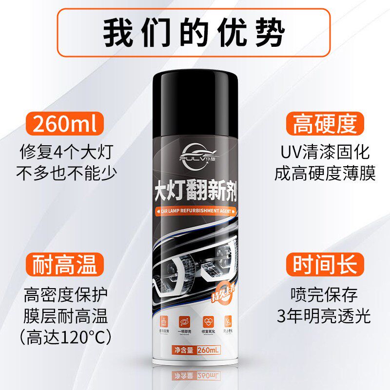 仆旅汽车大灯翻新修复液车灯外壳清洗剂发黄划痕抛光打磨工具套装