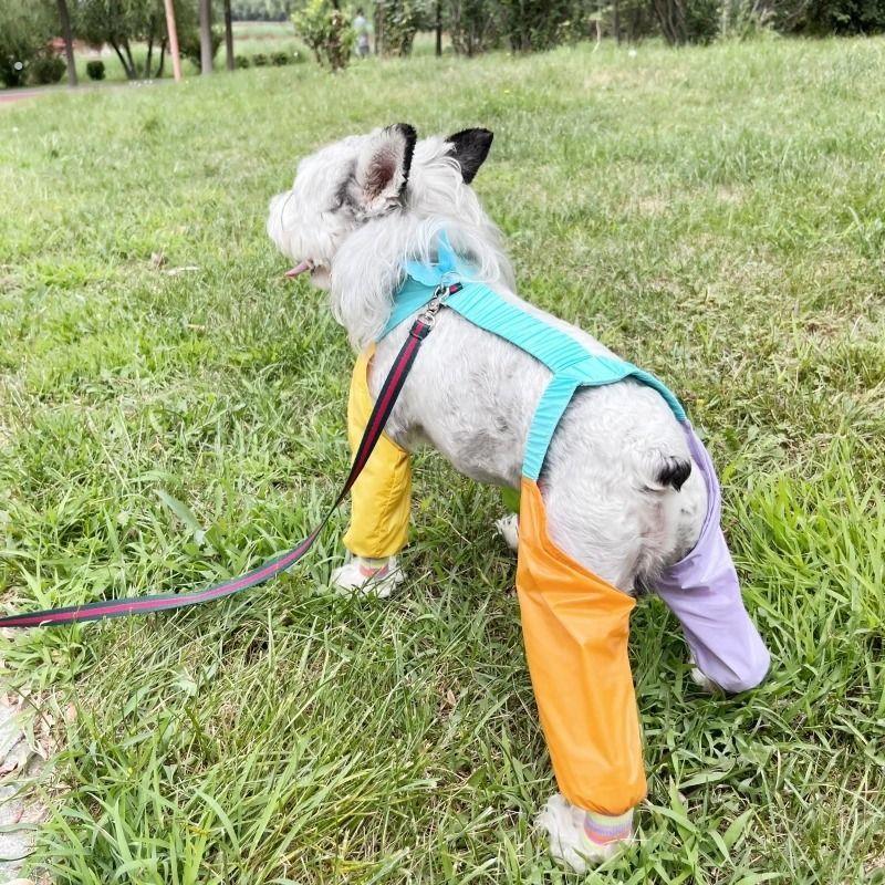 宠物衣服狗狗四脚防脏腿裤户外防尘防尿防脏腿裤泰迪雪纳瑞